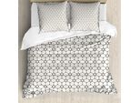 Abakuhaus Set Copripiumino Artistico Per Letti Singoli, Ispirazione A Griglia Poligonale, Antiacaro E Anallergico, Con Federa, 200 Cm X 200 Cm - 80 X 80 Cm, Guscio D'uovo Grigio Antracite