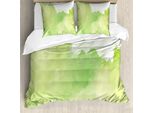 Abakuhaus Set Copripiumino Artistico Astratto Per Letti Singoli, Monocromatico Smokey, Antiacaro, Adatto A Chi Soffre Di Allergie, Con Federa, 155 Cm X 220 Cm - 80 X 80 Cm, Verde Verde