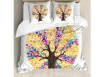 Abakuhaus Set Copripiumino Per Letto Singolo, Stampe A Mano SolidaritäT, Antiacaro, Adatto A Chi Soffre Di Allergie, Con Federa, 200 Cm X 200 Cm - 80 X 80 Cm, Multicolore