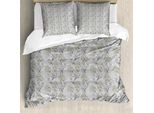 Abakuhaus Set Copripiumino Per Letto Singolo, Tonalità Pastello Fiori Naturali, Antiacaro, Adatto A Chi Soffre Di Allergie, Con Federa, 155 Cm X 220 Cm - 80 X 80 Cm, Grigio Multicolore