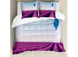 Abakuhaus Set Copripiumino Per Letto Singolo, Campo Di Lavanda, Antiacaro, Adatto A Chi Soffre Di Allergie, Con Federa, 155 Cm X 220 Cm - 80 X 80 Cm, Magenta E Azzurro Cielo