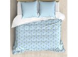 Abakuhaus Set Copripiumino Per Letto Singolo Yellow Bird, Motivo Minimalista Avian, Antiacaro E Anallergico, Con Federa, 200 Cm X 200 Cm - 80 X 80 Cm, Azzurro Pallido Giallo Pallido