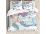 Abakuhaus Set Copripiumino Per Letto Singolo, Coppia Subacquea, Antiacaro, Adatto A Chi Soffre Di Allergie, Con Federa, 200 Cm X 200 Cm - 80 X 80 Cm, Lilla Azzurro