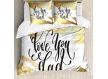 Abakuhaus Set Copripiumino Per Letto Singolo, Serie Paintbrush, Antiacaro E Anallergico, Con Federa, 200 Cm X 200 Cm - 80 X 80 Cm, Sabbia, Marrone, Bianco