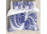 Abakuhaus Set Copripiumino Artistico Astratto Per Letti Singoli, Fractal, Antiacaro, Adatto A Chi Soffre Di Allergie, Con Federa, 200 Cm X 200 Cm - 80 X 80 Cm, Lavanda Scuro Ceil Blue
