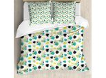 Abakuhaus Set Copripiumino Giallo Per Letti Singoli, Foglie Di Monstera E Pappagalli, Antiacaro E Anallergico, Con Federa, 155 Cm X 220 Cm - 80 X 80 Cm, Multicolore
