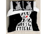 Abakuhaus Migliore Amico Set Copripiumino Per Letti Singoli, Buddy Amante Dei Cuccioli, Antiacaro, Adatto A Chi Soffre Di Allergie, Con Federa, 200 Cm X 200 Cm - 80 X 80 Cm, Vermiglio Grigio Carbone