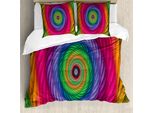 Abakuhaus Set Copripiumino Artistico Astratto Per Letti Singoli, Spirale Vortice, Antiacaro, Adatto A Chi Soffre Di Allergie, Con Federa, 155 Cm X 220 Cm - 80 X 80 Cm, Multicolore