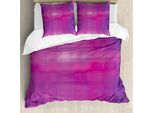 Abakuhaus Set Copripiumino Artistico Astratto Per Letti Singoli, Rossastro, Antiacaro, Adatto A Chi Soffre Di Allergie, Con Federa, 155 Cm X 220 Cm - 80 X 80 Cm, Viola Fucsia