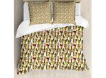 Abakuhaus Eis Set Copripiumino Per Letti Singoli, Estate Fruity Cones, Antiacaro, Adatto A Chi Soffre Di Allergie, Con Federa, 200 Cm X 200 Cm - 80 X 80 Cm, Multicolore