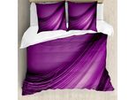 Abakuhaus Set Copripiumino Artistico Astratto Per Letti Singoli, Linee Morbide, Antiacaro, Adatto A Chi Soffre Di Allergie, Con Federa, 200 Cm X 200 Cm - 80 X 80 Cm, Fucsia Viola
