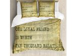 Abakuhaus Set Copripiumino Best Friend Per Letti Singoli, Euripides SprüChe Kunst, Antiacaro, Adatto A Chi Soffre Di Allergie, Con Federa, 155 Cm X 220 Cm - 80 X 80 Cm, Giallo Pallido Verde Kaki
