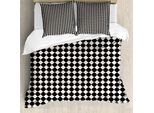 Abakuhaus Set Copripiumino Geometrico A Rombi Per Letti Singoli, Simmetrico, Antiacaro, Adatto A Chi Soffre Di Allergie, Con Federa, 200 Cm X 200 Cm - 80 X 80 Cm, Grigio Antracite Champagne