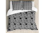 Abakuhaus Set Copripiumino Geometrico Per Letti Singoli, Creativo E Moderno Con Motivo A Pois, Antiacaro E Anallergico, Con Federa, 155 Cm X 220 Cm - 80 X 80 Cm, Grigio Antracite E Bianco