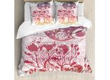 Abakuhaus Set Copripiumino Astratto Per Letti Singoli, Paesaggio Boschivo, Antiacaro, Adatto A Chi Soffre Di Allergie, Con Federa, 200 Cm X 200 Cm - 80 X 80 Cm, Multicolore