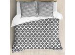 Abakuhaus Set Copripiumino Geometrico A Rombi Per Letti Singoli, Motivi Aztechi Artistici, Antiacaro, Adatto A Chi Soffre Di Allergie, Con Federa, 155 Cm X 220 Cm - 80 X 80 Cm, Grigio Antracite E Bianco