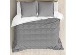 Abakuhaus Set Copripiumino Geometrico A Rombi Per Letti Singoli, Forme Sagomate, Antiacaro, Adatto A Chi Soffre Di Allergie, Con Federa, 200 Cm X 200 Cm - 80 X 80 Cm, Grigio Antracite Bianco