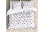Abakuhaus Set Copripiumino Per Letto Singolo, Palloncini Con Cuori, Antiacaro, Adatto A Chi Soffre Di Allergie, Con Federa, 155 Cm X 220 Cm - 80 X 80 Cm, Multicolore