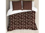Abakuhaus Set Copripiumino Marrone Paisley Per Letti Singoli, Damasco Orientale, Antiacaro, Adatto A Chi Soffre Di Allergie, Con Federa, 200 Cm X 200 Cm - 80 X 80 Cm, Marrone Castagna Guscio D'uovo
