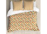 Abakuhaus Set Copripiumino Geometrico A Rombi Per Letti Singoli, Argyle Colorato, Antiacaro, Adatto A Chi Soffre Di Allergie, Con Federa, 155 Cm X 220 Cm - 80 X 80 Cm, Multicolore