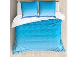 Abakuhaus Set Copripiumino Blu E Rosa Per Letti Singoli, Motivo Floreale Pioggia Sul Mare, Antiacaro, Adatto A Chi Soffre Di Allergie, Con Federa, 200 Cm X 200 Cm - 80 X 80 Cm, Blu Cielo Multicolore