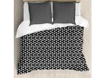 Abakuhaus Set Copripiumino Geometrico Per Letti Singoli, Moderno Motivo A Triangoli, Antiacaro, Adatto A Chi Soffre Di Allergie, Con Federa, 155 Cm X 220 Cm - 80 X 80 Cm, Grigio Antracite Bianco