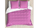 Abakuhaus Set Copripiumino Geometrico A Rombi Per Letti Singoli, Funky Kunst, Antiacaro, Adatto A Chi Soffre Di Allergie, Con Federa, 200 Cm X 200 Cm - 80 X 80 Cm, Violet Magenta