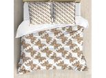Abakuhaus Set Copripiumino Brown Paisley Per Letti Singoli, Delicate Farfalle, Antiacaro, Adatto A Chi Soffre Di Allergie, Con Federa, 155 Cm X 220 Cm - 80 X 80 Cm, Bianco Umbra