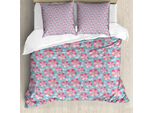 Abakuhaus Set Copripiumino Blu E Rosa Per Letti Singoli, Motivo Petals, Antiacaro, Adatto A Chi Soffre Di Allergie, Con Federa, 200 Cm X 200 Cm - 80 X 80 Cm, Blu Mare E Rosa