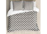 Abakuhaus Set Copripiumino Per Letti Singoli, Modern Abstract Minimal Grid, Antiacaro, Adatto A Chi Soffre Di Allergie, Con Federa, 200 Cm X 200 Cm - 80 X 80 Cm, Champagne Koksgraue