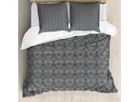 Abakuhaus Set Copripiumino Antico Orientale Per Letti Singoli, Arte Popolare, Antiacaro, Adatto A Chi Soffre Di Allergie, Con Federa, 155 Cm X 220 Cm - 80 X 80 Cm, Azzurro Pallido E Seppia Pallida