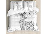 Abakuhaus Set Copripiumino Per Letti Singoli Wild, Polygonal Wild Animal, Antiacaro, Adatto A Chi Soffre Di Allergie, Con Federa, 155 Cm X 220 Cm - 80 X 80 Cm, Grigio Chiaro Pale Taupe