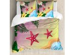 Abakuhaus Set Copripiumino Grafico Per Letti Singoli, Lovey Tropic Wasser, Antiacaro, Adatto A Chi Soffre Di Allergie, Con Federa, 200 Cm X 200 Cm - 80 X 80 Cm, Multicolore
