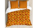 Abakuhaus Set Copripiumino Arancione Bruciato Per Letti Singoli, Tonalità Calde Fall Forest, Antiacaro, Adatto A Chi Soffre Di Allergie, Con Federa, 200 Cm X 200 Cm - 80 X 80 Cm, Multicolore