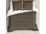 Abakuhaus Set Copripiumino Antico Orientale Per Letti Singoli, Damasco Floreale, Antiacaro, Adatto A Chi Soffre Di Allergie, Con Federa, 200 Cm X 200 Cm - 80 X 80 Cm, Color Cuoio E Seppia Scuro