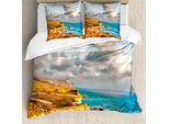 Abakuhaus Set Copripiumino Grafico Per Letti Singoli, Pittura Digitale Mare, Antiacaro, Adatto A Chi Soffre Di Allergie, Con Federa, 155 Cm X 220 Cm - 80 X 80 Cm, Multicolore