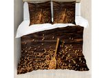 Abakuhaus Set Copripiumino In Tessuto Naturale Per Letti Singoli, Scoop And Raw Weizen, Antiacaro E Anallergico, Con Federa, 200 Cm X 200 Cm - 80 X 80 Cm, Taupe Brown