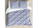 Abakuhaus Set Copripiumino Antico Orientale Per Letti Singoli, Damasco Floreale, Antiacaro, Adatto A Chi Soffre Di Allergie, Con Federa, 155 Cm X 220 Cm - 80 X 80 Cm, Purpleblue Ceil Blu