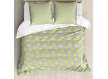 Abakuhaus Set Copripiumino Giallo Per Letti Singoli, Con Disegno Di Pulcino, Antiacaro, Adatto A Chi Soffre Di Allergie, Con Federa, 155 Cm X 220 Cm - 80 X 80 Cm, Pale Seafoam Senf