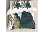 Abakuhaus Set Copripiumino Per Letto Singolo, Alligatore Selvatico Grafico, Antiacaro, Adatto A Chi Soffre Di Allergie, Con Federa, 155 Cm X 220 Cm - 80 X 80 Cm, Multicolore