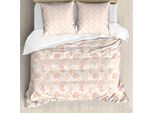 Abakuhaus Set Copripiumino Vintage Rose Per Letti Singoli, Motivo Floreale Color Pesca, Antiacaro E Anallergico, Con Federa, 155 Cm X 220 Cm - 80 X 80 Cm, Color Pesca Chiaro