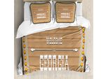 Abakuhaus Georgia Set Copripiumino Per Letti Singoli, Scritta Vintage Su Sigh, Antiacaro, Adatto A Chi Soffre Di Allergie, Con Federa, 200 Cm X 200 Cm - 80 X 80 Cm, Camel Marigold