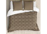 Abakuhaus Set Copripiumino Antico Orientale Per Letti Singoli, Motivo Gloomy Petal, Antiacaro, Adatto A Chi Soffre Di Allergie, Con Federa, 155 Cm X 220 Cm - 80 X 80 Cm, Color Cuoio E Seppia Scuro
