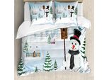Abakuhaus Set Copripiumino Per Letti Singoli, Frosty HäLt Nest Grafica, Antiacaro, Adatto A Chi Soffre Di Allergie, Con Federa, 155 Cm X 220 Cm - 80 X 80 Cm, Sky Blue Smaragd