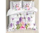 Abakuhaus Set Copripiumino Vintage Rosa Per Letti Singoli, Bouquet Floreale Semplice, Antiacaro, Adatto A Chi Soffre Di Allergie, Con Federa, 200 Cm X 200 Cm - 80 X 80 Cm, Viola Rosa Baby