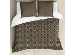 Abakuhaus Set Copripiumino Antico Orientale Per Letti Singoli, Motivo Floreale Mediorientale, Antiacaro, Adatto A Chi Soffre Di Allergie, Con Federa, 200 Cm X 200 Cm - 80 X 80 Cm, Color Cuoio E Seppia Scuro