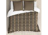 Abakuhaus Set Copripiumino Antico Orientale Per Letti Singoli, Damasco A Spirale, Antiacaro, Adatto A Chi Soffre Di Allergie, Con Federa, 155 Cm X 220 Cm - 80 X 80 Cm, Color Cuoio E Seppia Scuro