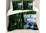 Abakuhaus Georgia Set Copripiumino Per Letti Singoli, Canyon Woods Scene, Antiacaro, Adatto A Chi Soffre Di Allergie, Con Federa, 200 Cm X 200 Cm - 80 X 80 Cm, Verde Verde Lime