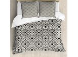 Abakuhaus Set Copripiumino Antico Orientale Per Letti Singoli, Eastern Flowers, Antiacaro, Adatto A Chi Soffre Di Allergie, Con Federa, 200 Cm X 200 Cm - 80 X 80 Cm, Avorio Marrone Castagna