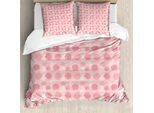 Abakuhaus Set Copripiumino Vintage Rose Per Letti Singoli, Grazioso Motivo Floreale, Antiacaro E Anallergico, Con Federa, 155 Cm X 220 Cm - 80 X 80 Cm, Rosa Pastello Blush
